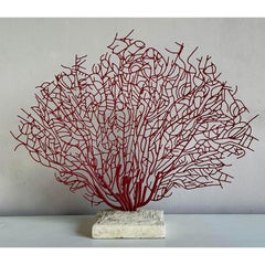 Vintage Coastal Palecek Metal Grand Coral Fan Sculpture