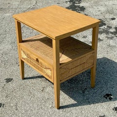 Vintage Coastal Palecek Wrapped Jute Nightstand