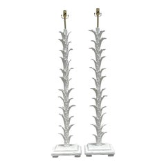 Vintage Coastal Palm Tree Floor Lamps, a Pair