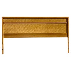 Vintage Coastal Parquet Rattan King Headboard