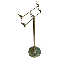 Vintage Coastal Patinated Brass Koi Towel Bar