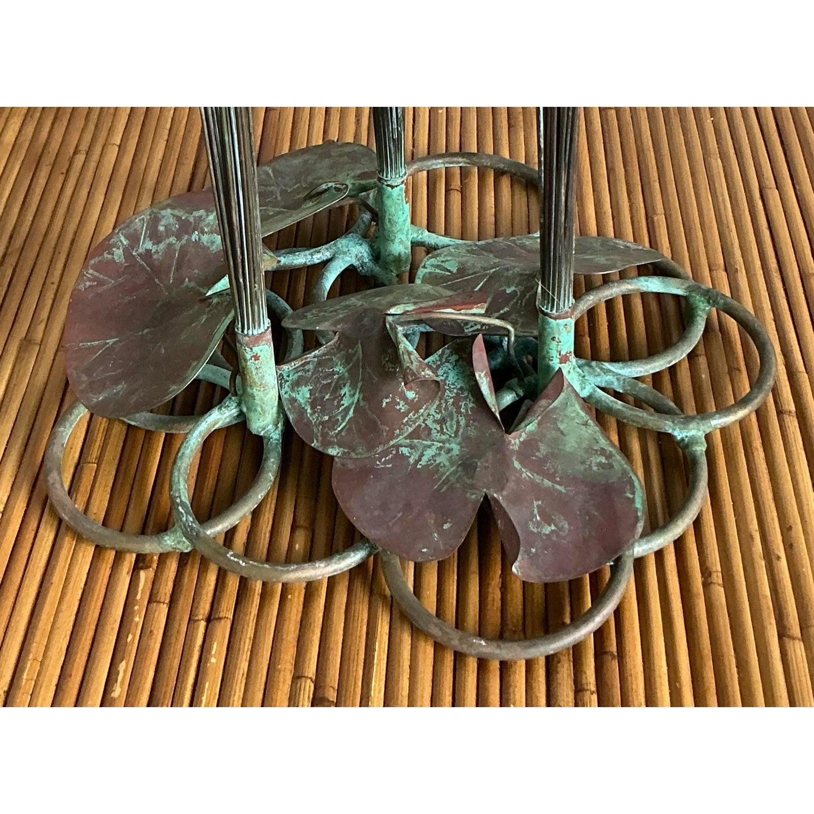 Art Nouveau Scultura di erba alta in bronzo patinato costiero vintage in vendita