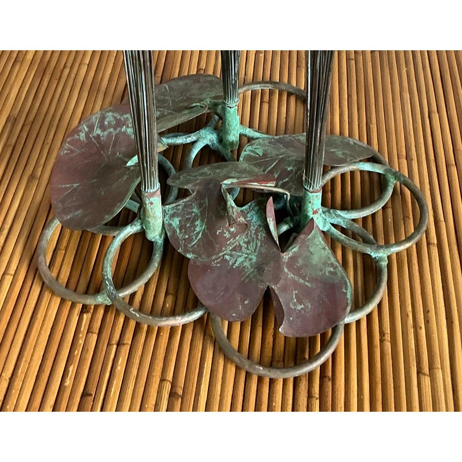 Americano Scultura di erba alta in bronzo patinato costiero vintage in vendita