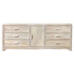 Vintage Coastal Pencil Reed 9-Drawer Rattan Dresser