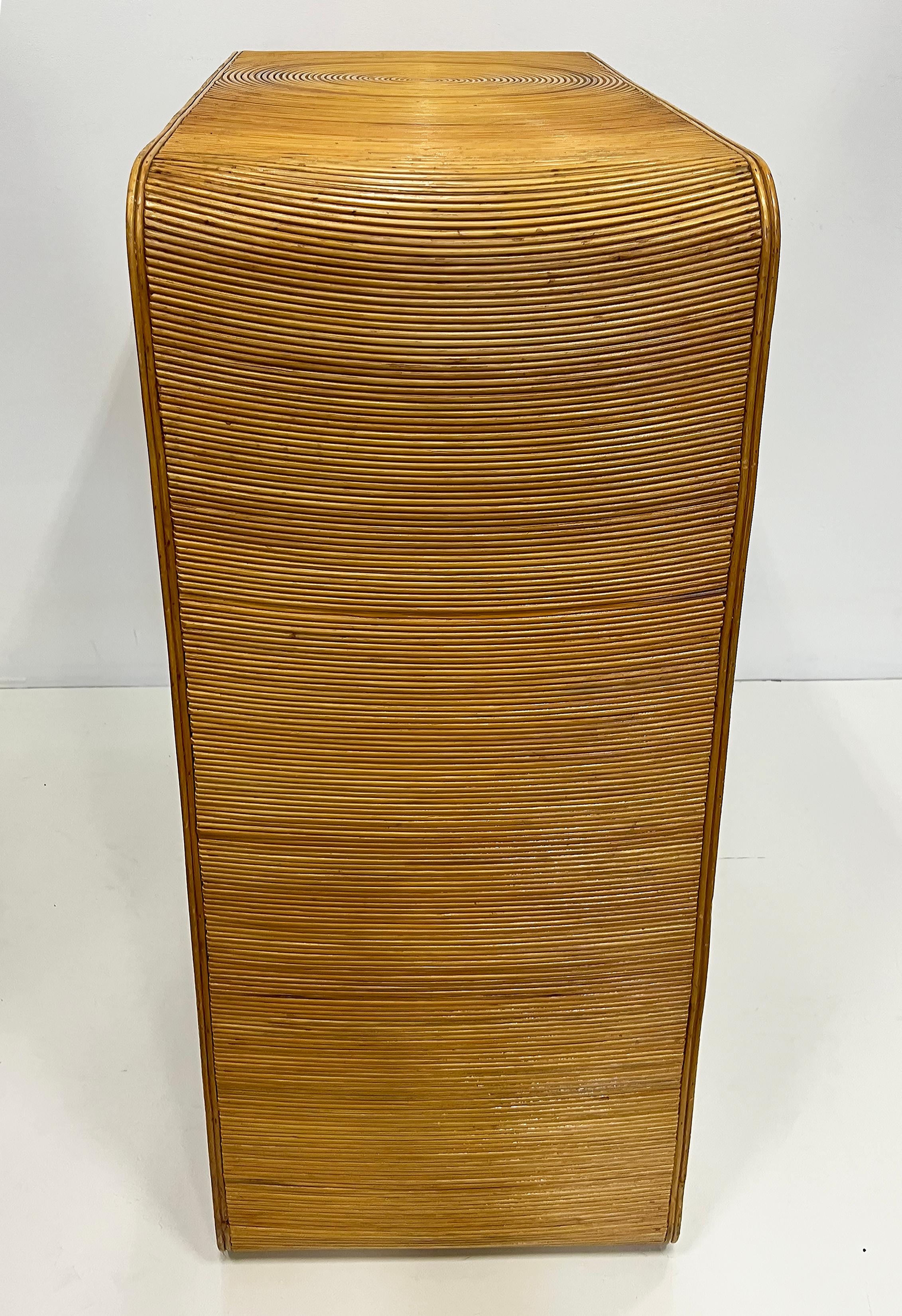 Vintage Coastal Pencil Reed Chest of Drawers 3