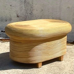 Vintage Coastal Pencil Reed Coffee Table