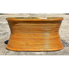 Vintage Coastal Pencil Reed Coffee Table