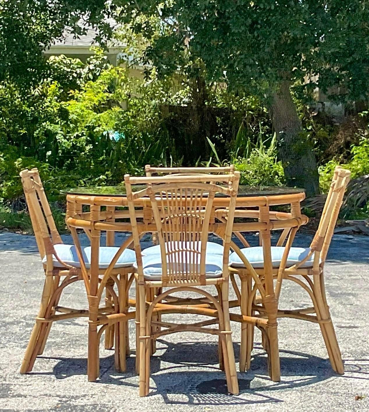 20ième siècle Table basse vintage en bois de roseau en vente