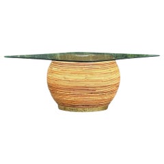 Vintage Coastal Pencil Reed Couchtisch