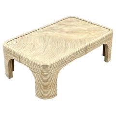 Vintage Coastal Pencil Reed Couchtisch