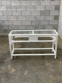 Vintage Coastal Pencil Reed Console Table