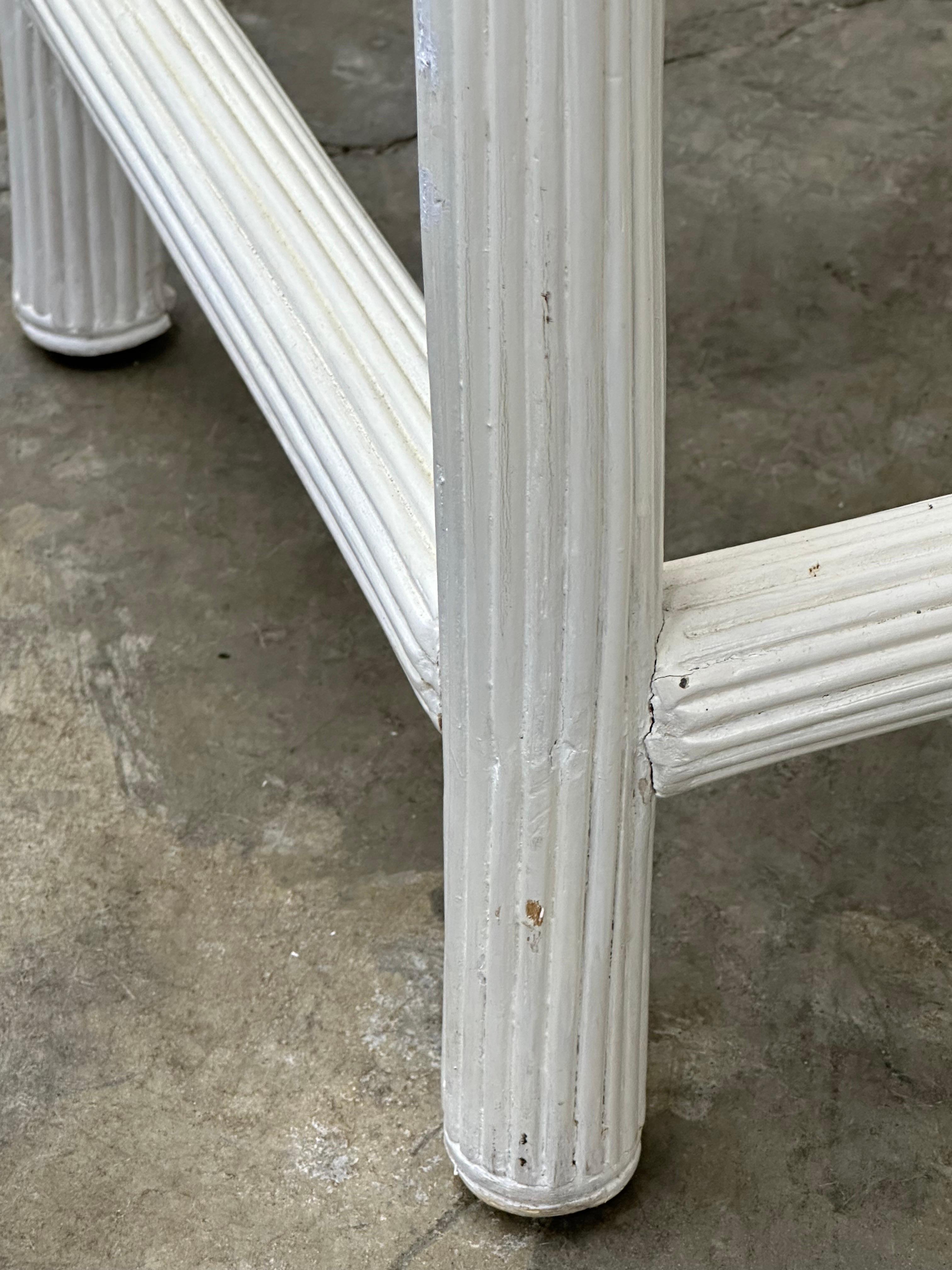 Vintage Coastal Pencil Reed Console Table For Sale 2