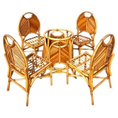 Vintage Coastal Pencil Reed Dining Set