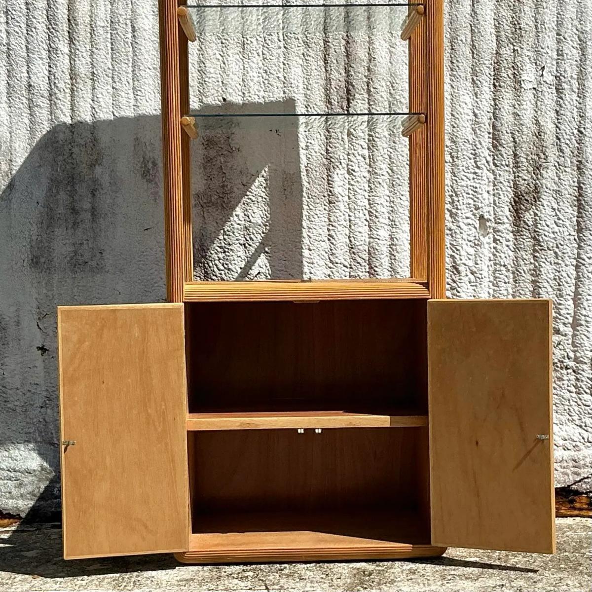 Philippine Vintage Coastal Pencil Reed Etagere For Sale