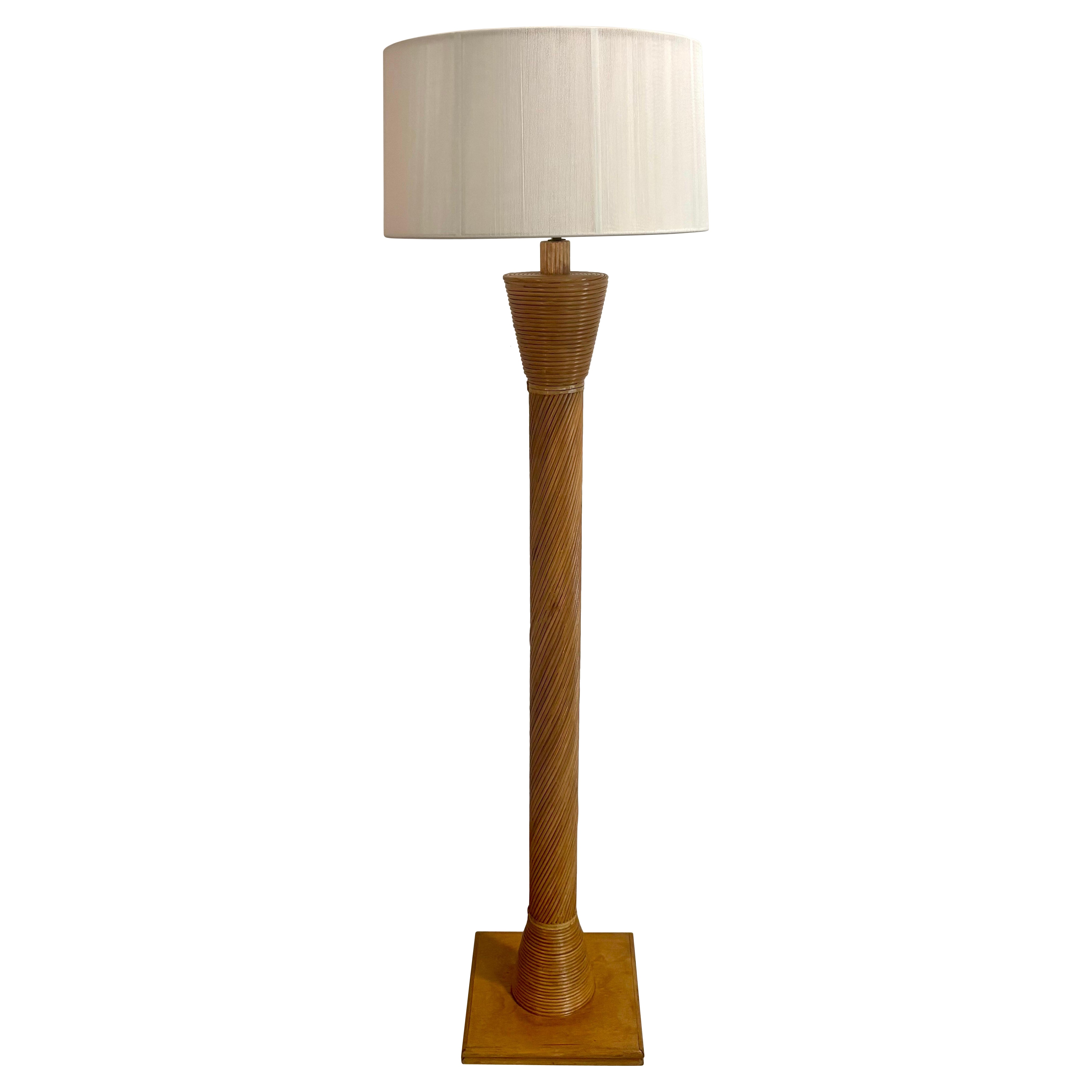 Lampada da terra Coastal Pencil Reed d
epoca, anni
60