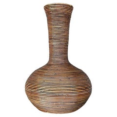 Retro Coastal Pencil Reed Floor Vase