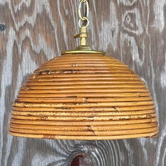 Vintage Coastal Pencil Reed Hanging Lamp