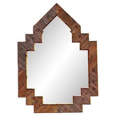 Vintage Coastal Pencil Reed Mirror After Vivai Del Sud