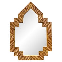 Vintage Coastal Pencil Reed Mirror After Vivai Del Sud