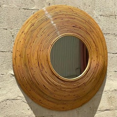 Vintage Coastal Pencil Reed Mirror