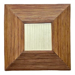 Vintage Coastal Pencil Reed Mirror