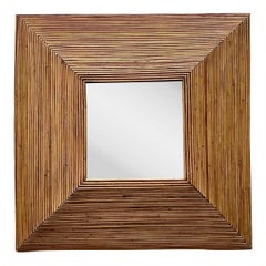 Vintage Coastal Pencil Reed Mirror