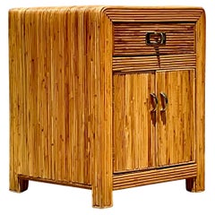 Vintage Coastal Pencil Reed Nightstand