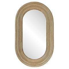 Miroir ovale Vintage Coastal Pencil Reed