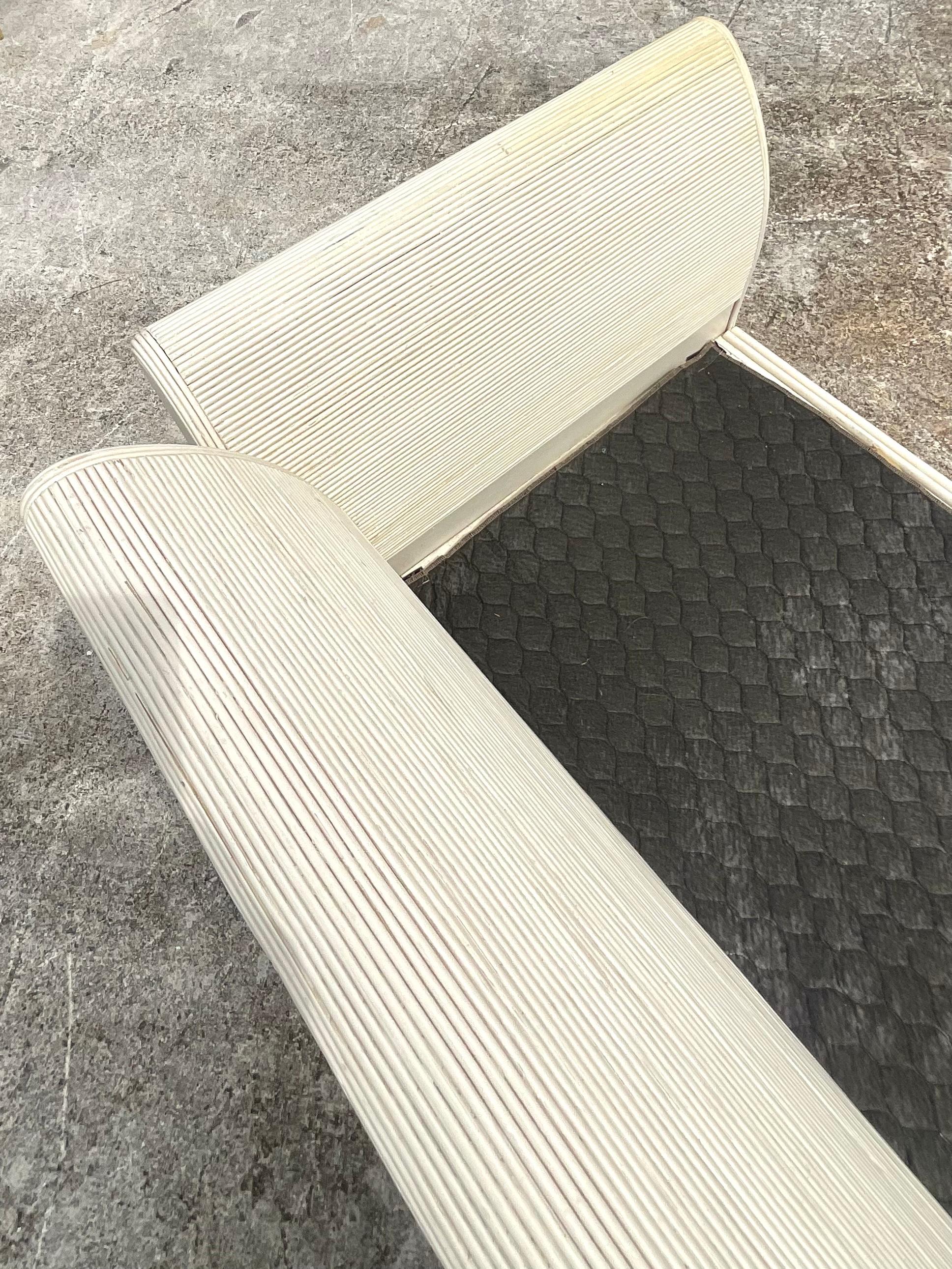 Vintage Coastal Pencil Reed Sofa After Betty Cobonpue 3
