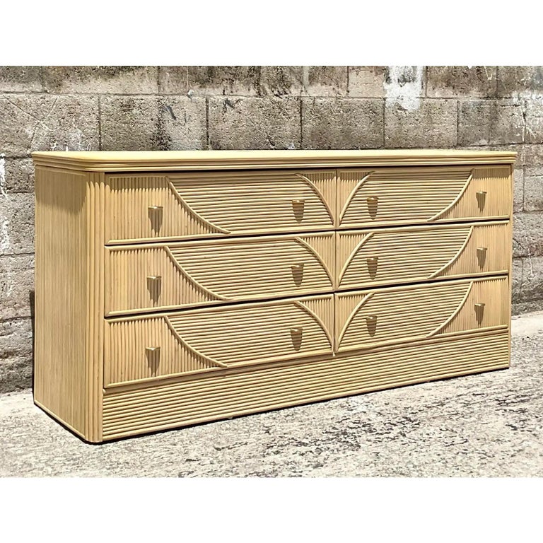 Vintage Coastal Pencil Reed Tree Dresser at 1stDibs