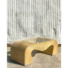 Vintage Coastal Pencil Reed Waterfall Coffee Table