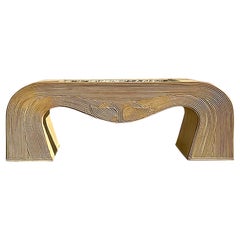 Retro Coastal Pencil Reed Waterfall Coffee Table