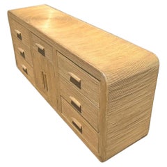 Credenza a cascata in legno di canna a matita vintage
