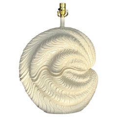 Vintage Coastal Plaster Clamshell Lamp