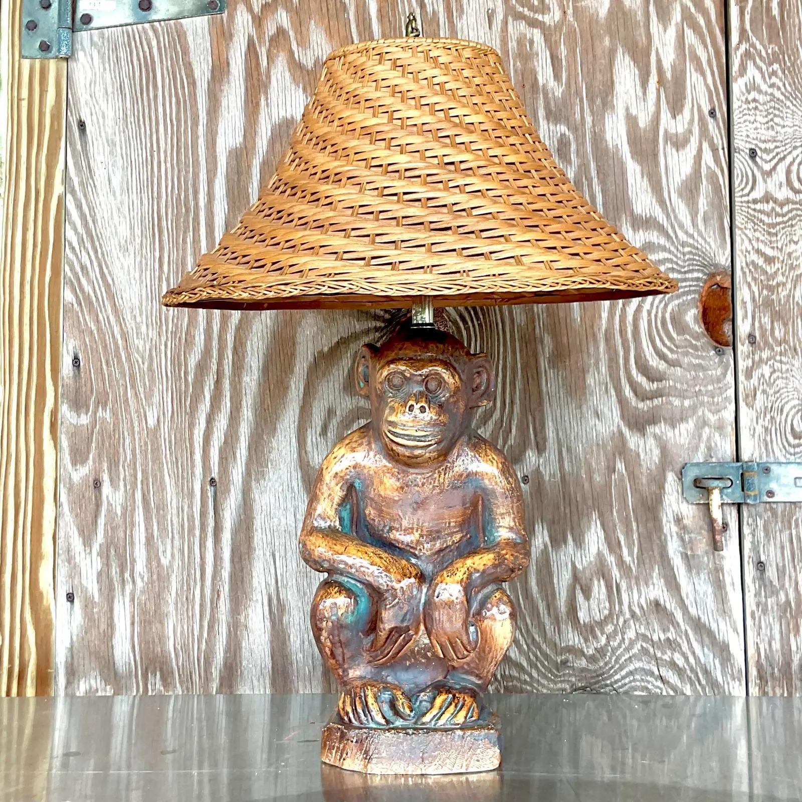 monkey lamp vintage