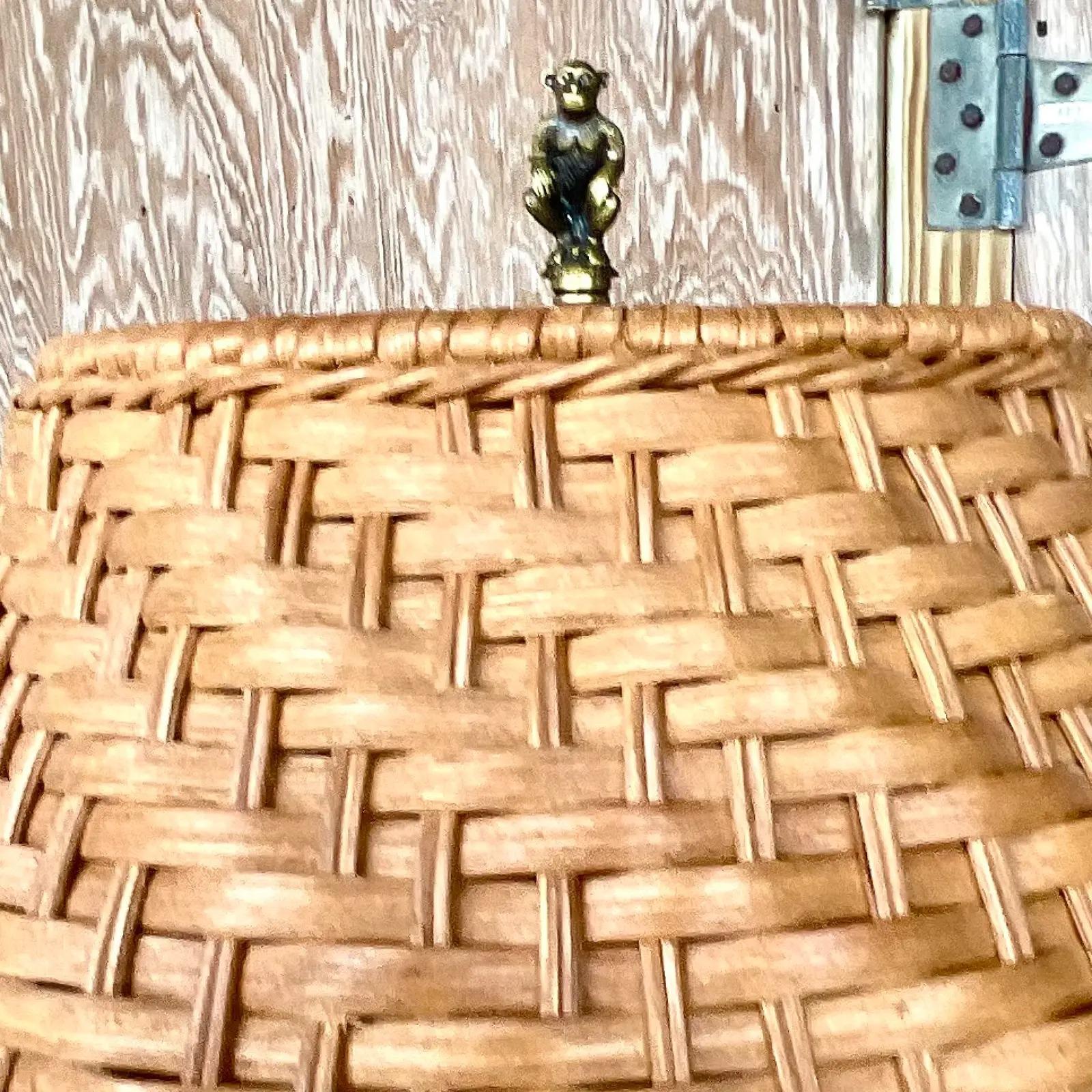 North American Vintage Coastal Plaster Monkey Lamp