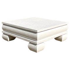 Vintage Coastal Plaster Stucco Coffee Table