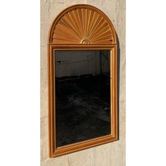 Vintage Coastal Pleated Knotty Pine Mirror