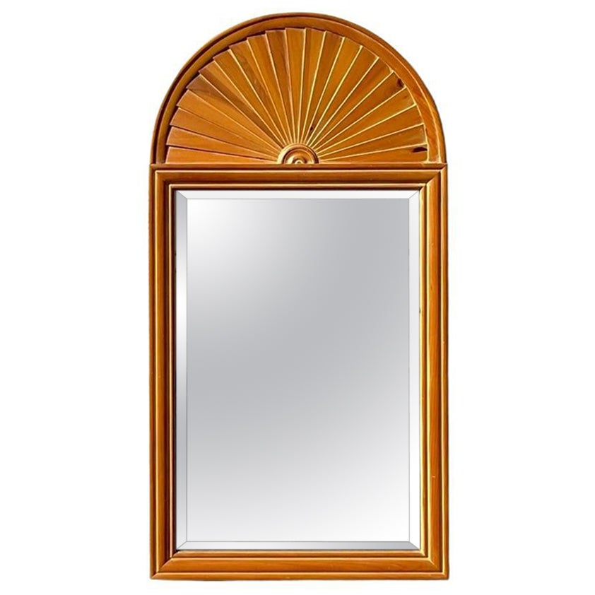 Vintage Coastal Pleated Knotty Pine Mirror