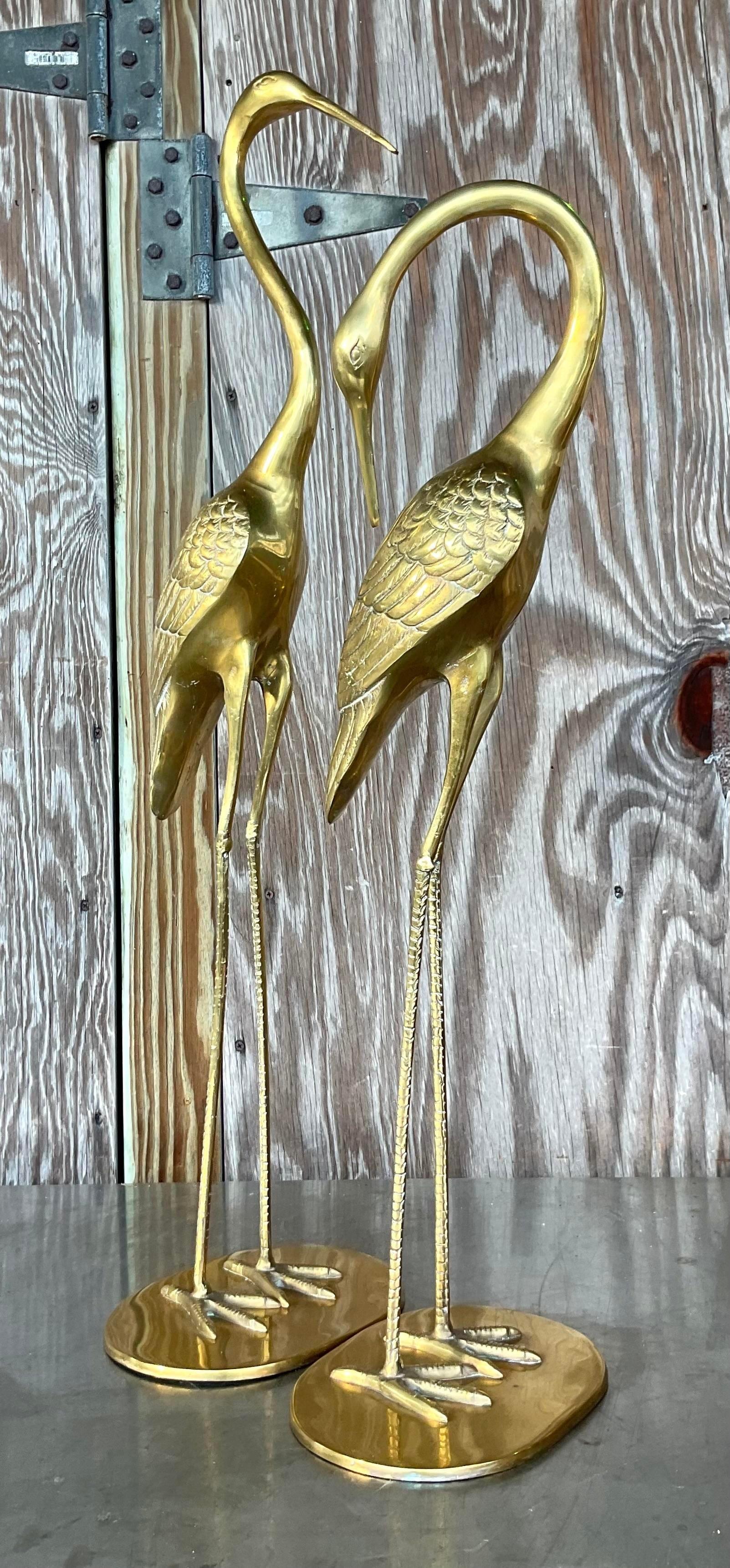 Vintage Coastal Polished Brass Canes - Set of 2 For Sale 1