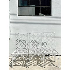 Vintage Coastal Sillas de comedor de acero con recubrimiento de polvo - Juego de 6