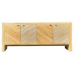 Credenza Coastal Pretzel in rattan Chevron d'epoca
