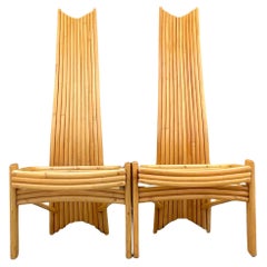 Paire de chaises Coastal Pretzel en rotin de style Mackintosh