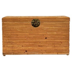 Vintage Coastal Pretzel Rattan Trunk