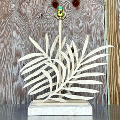 Vintage Coastal Punch Cut Leaves Lamp