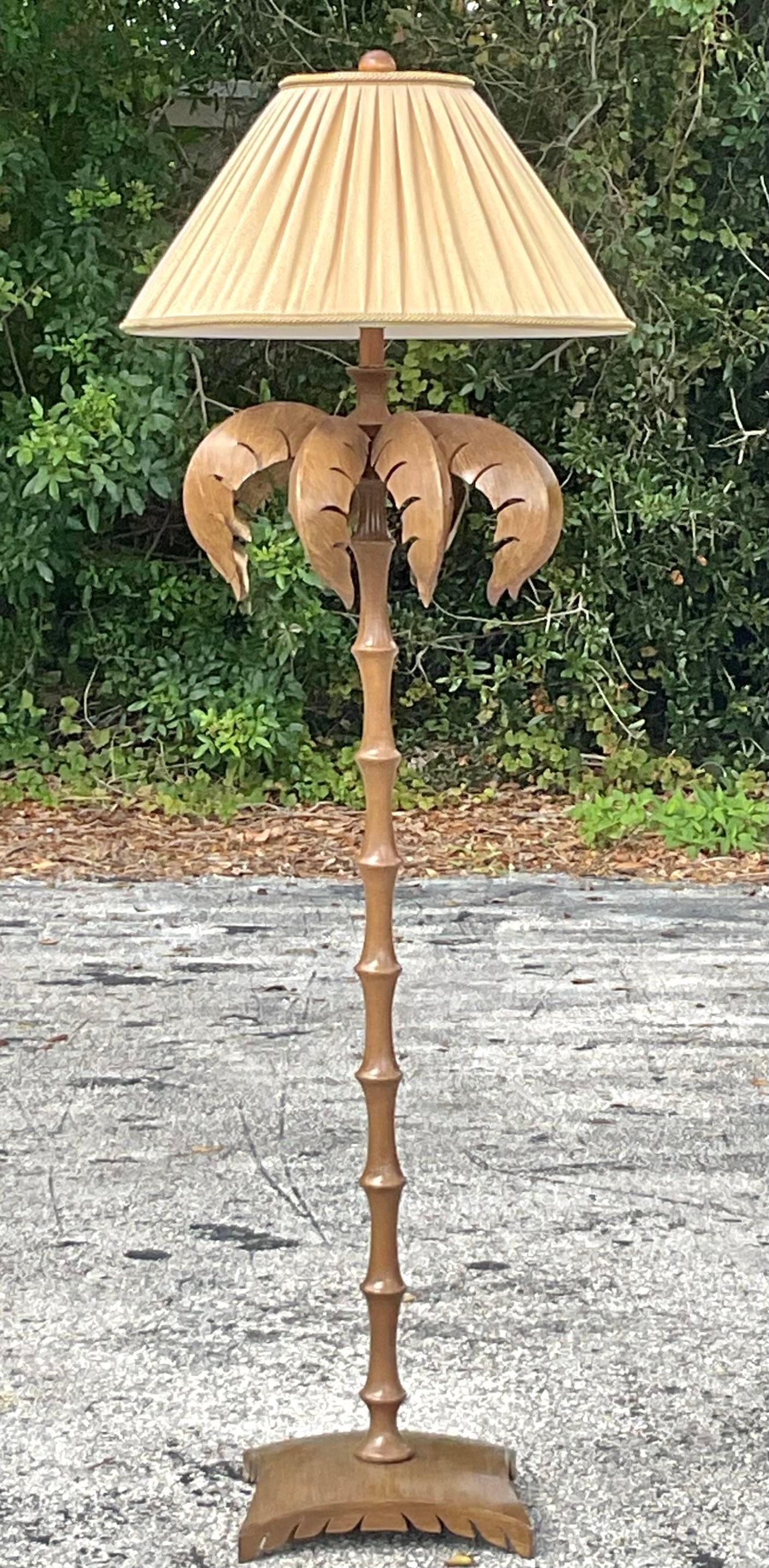 Lampada da terra a forma di albero di palma in metallo con taglio a punzone Vintage By In condizioni buone in vendita a west palm beach, FL