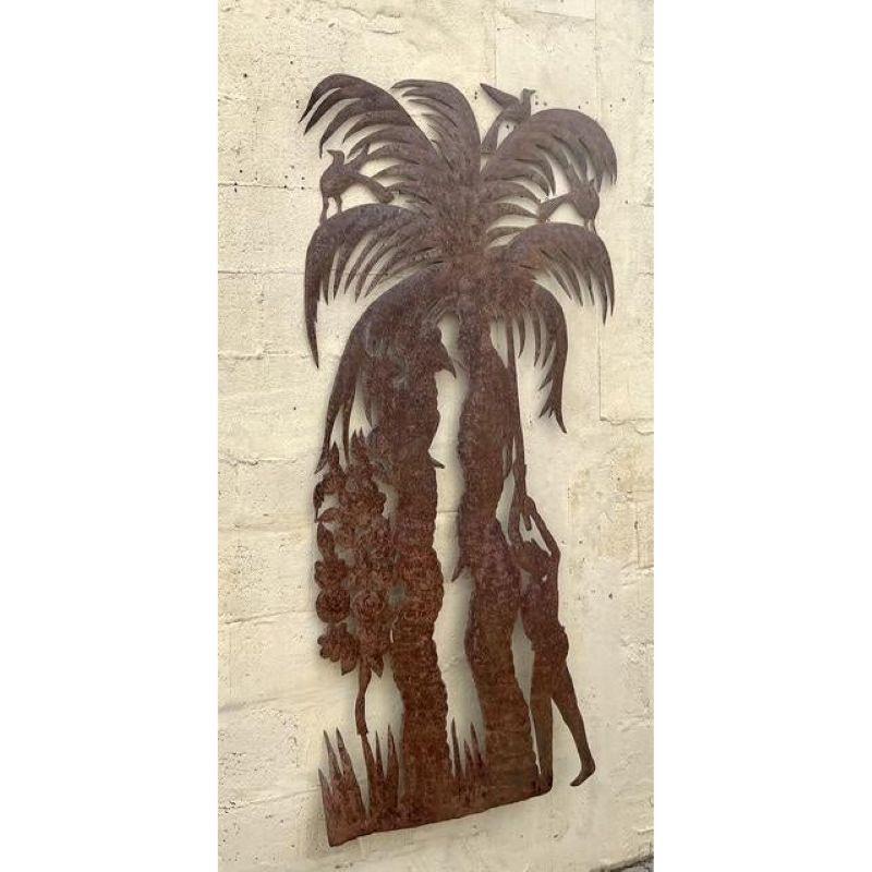 Americano Vintage Coastal Punch Cut Palm Tree in vendita