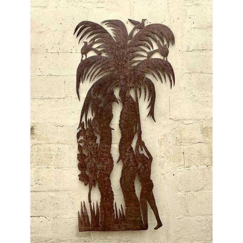 XX secolo Vintage Coastal Punch Cut Palm Tree in vendita