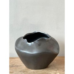 Vintage Coastal Raku Fired Vase