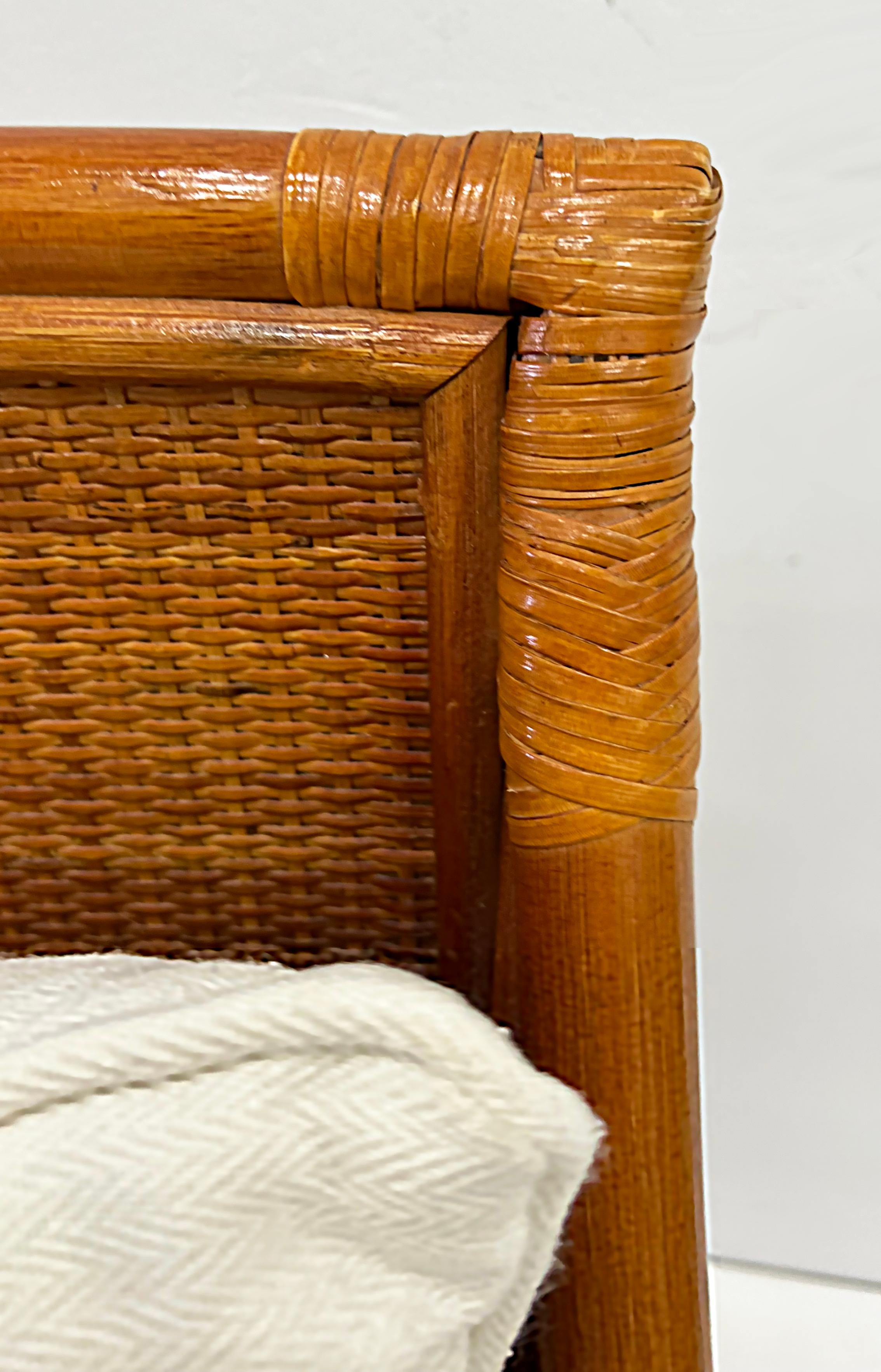 Vintage Coastal Rattan and Wicker Lounge Chair 5